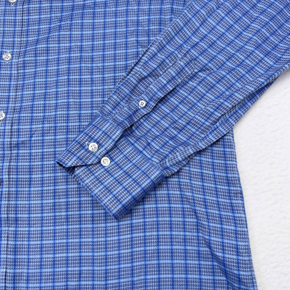 Robert Graham Shirt Men's Size XL Classic Fit Blue Check Flip Cuff Buttom Down - Picture 5 of 11